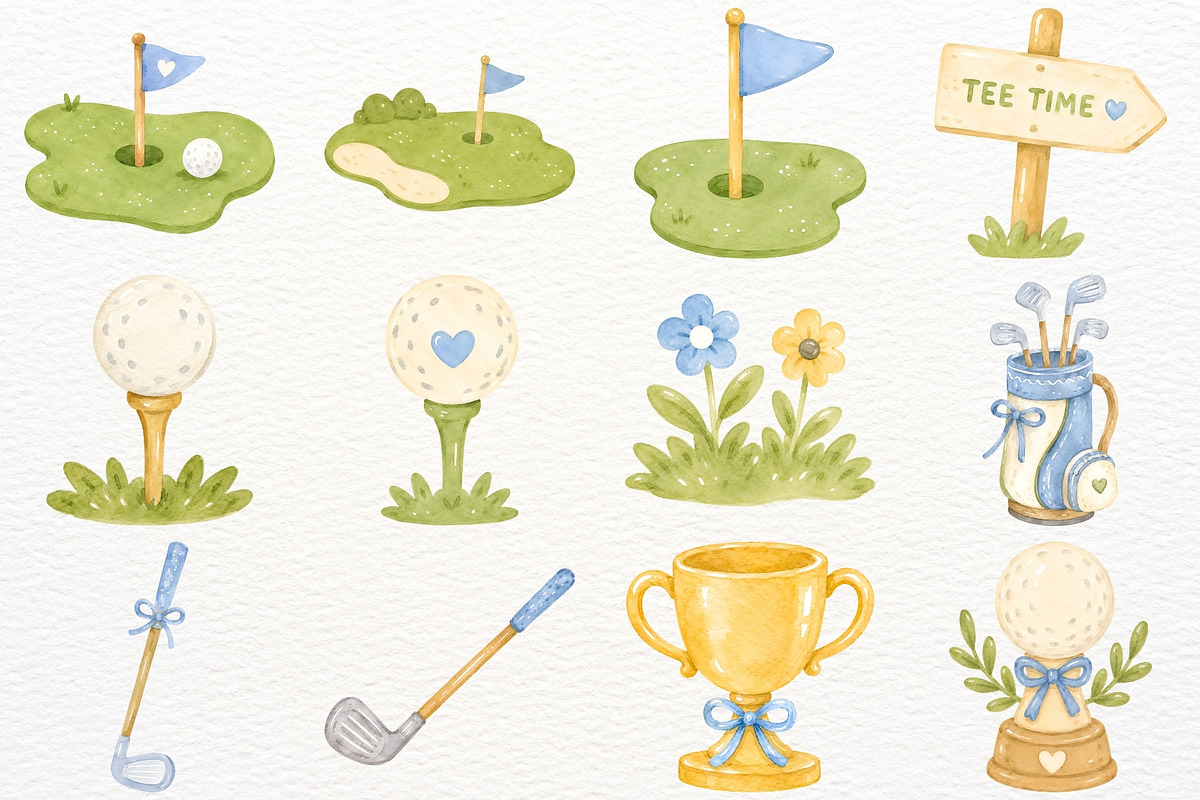 Golf Baby Shower Clipart PNG Animals, a Sport Illustration by SugarCloudStudioArt (Photo 3 of 9)