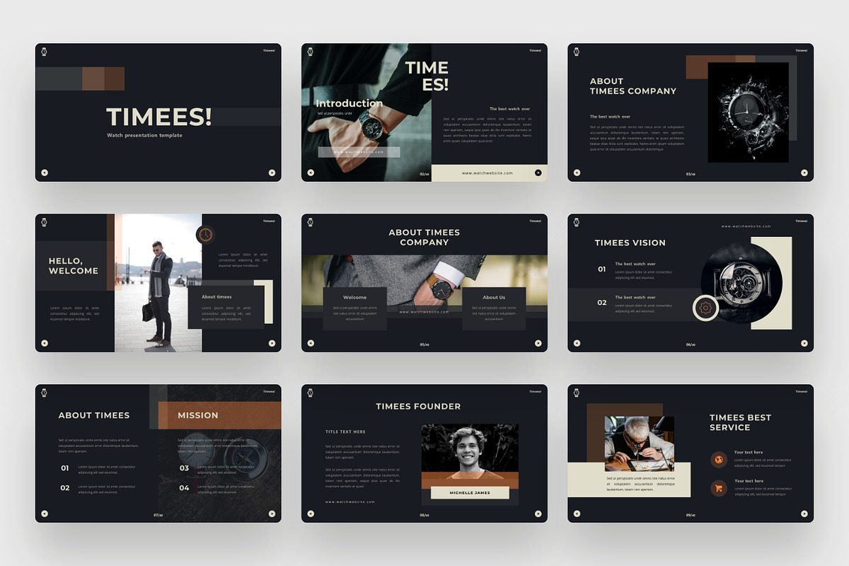 TIMEES - Watch PowerPoint template, a Presentation Template by BeadyLab (Photo 2 of 6)