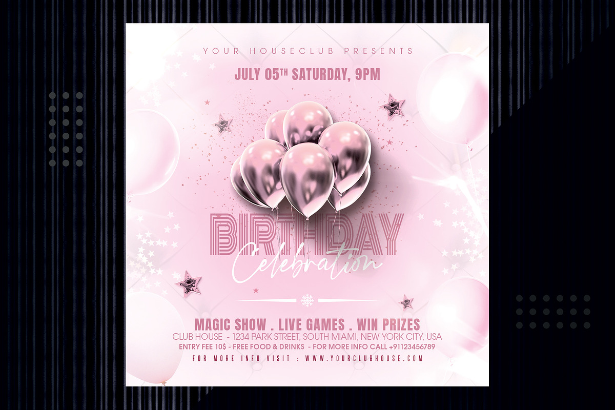 Birthday Party Flyer, a Templates & Theme by MithilaCreation (Photo 2 of 5)