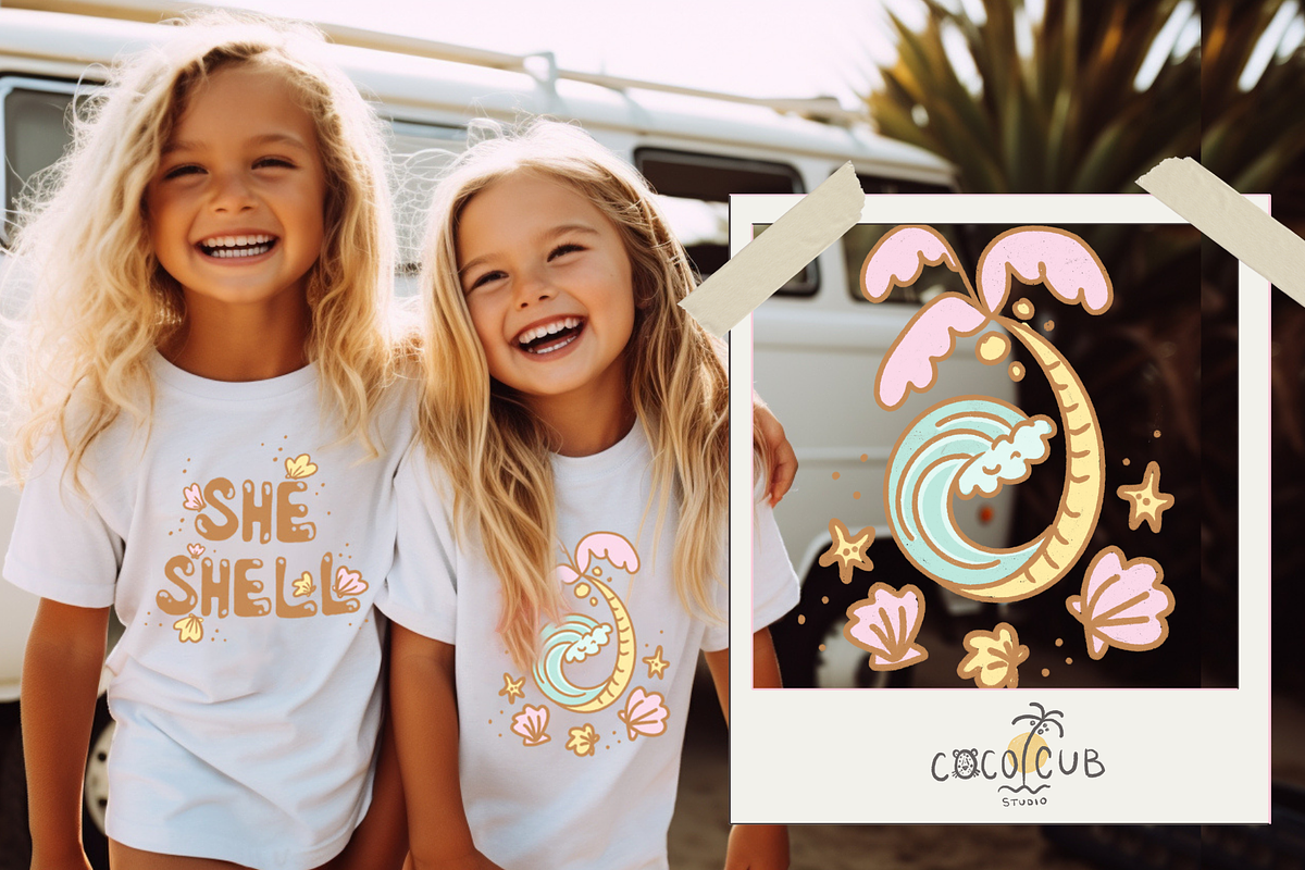 Girls Surf print pattern collection, a Decorative Illustration by Coco & Cub Studio (Photo 8 of 13)