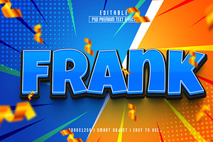 Frank 3D Editable Text Effect Style