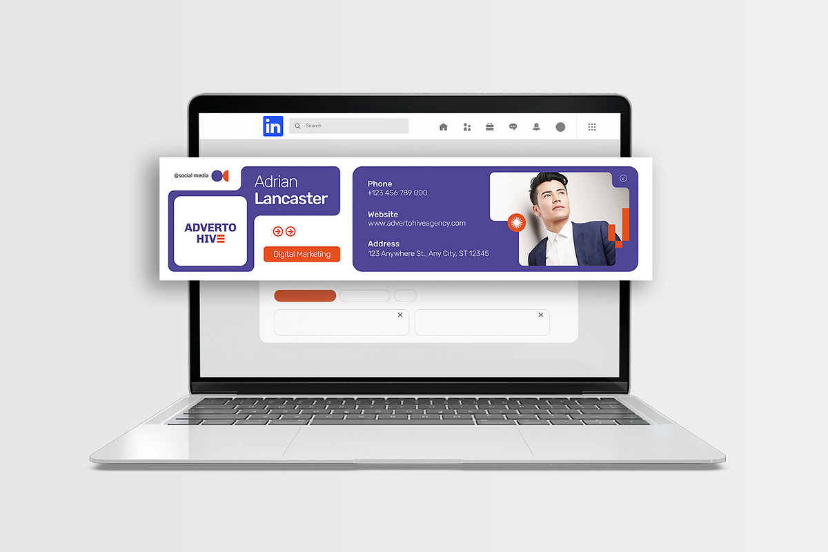 Advertohive Agency - LinkedIn Banner, a Social Media Template by Esensifiksi.studio (Photo 2 of 3)