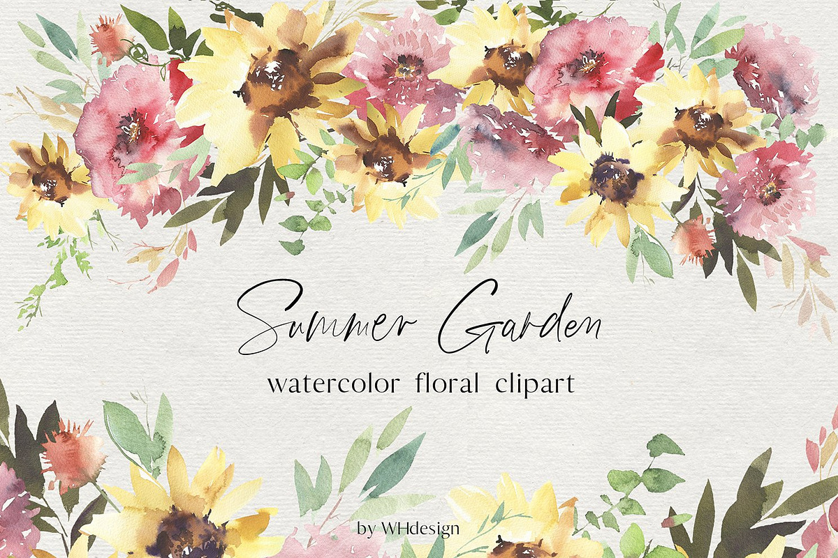 Watercolor Floral Bundle 90 in1, an Animal Illustration by whiteheartdesign (Photo 31 of 50)