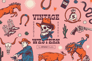 Vintage Western Graphic Assets