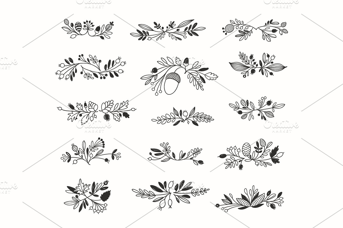 Autumn Floral Vector Drawings, a Decorative Illustration by Adiemus (Photo 3 of 6)