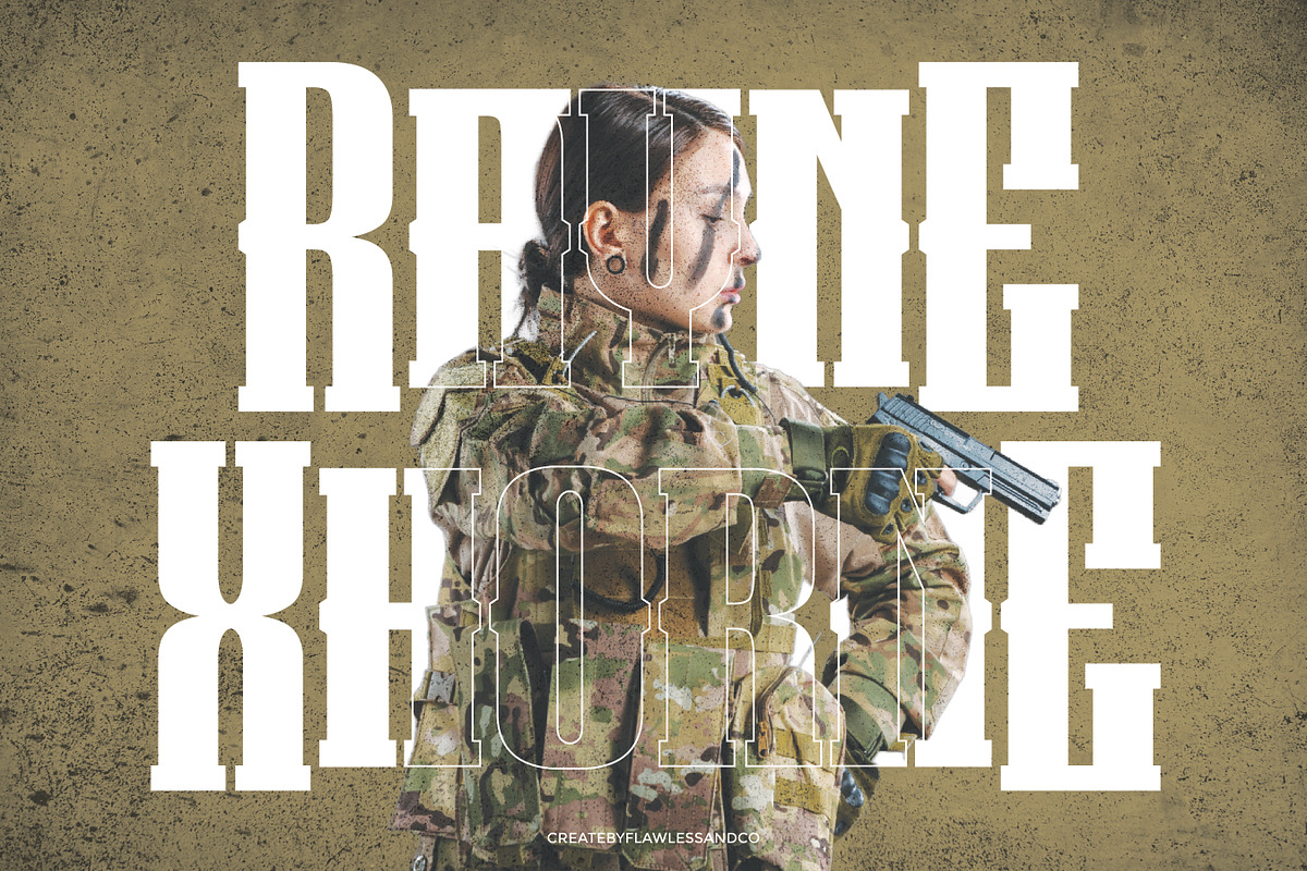 Deadhammer - Millitary Font, a Serif Font by Flawless And Co (Photo 3 of 10)