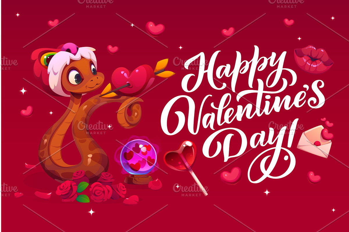 Happy Valentine day greetings, a Seasonal Illustration by Vector Tradition