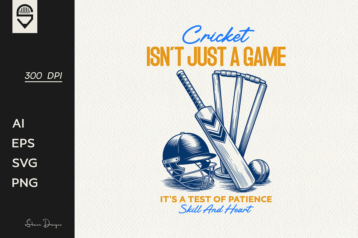 Cricket Lover T-Shirt Design, a Sport Illustration by shaondesigns (Photo 1 of 6)