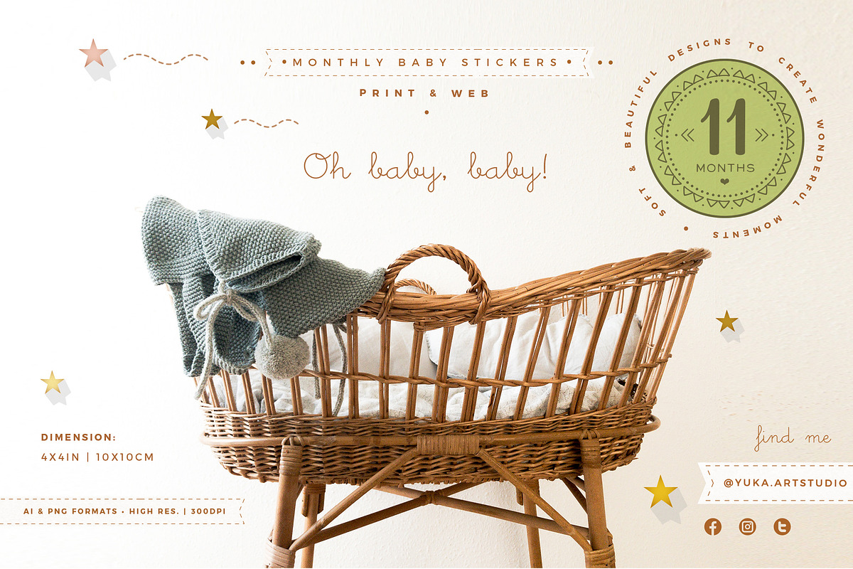 Monthly Baby Stickers, an Object Graphic by Yuka Baby (Photo 4 of 4)