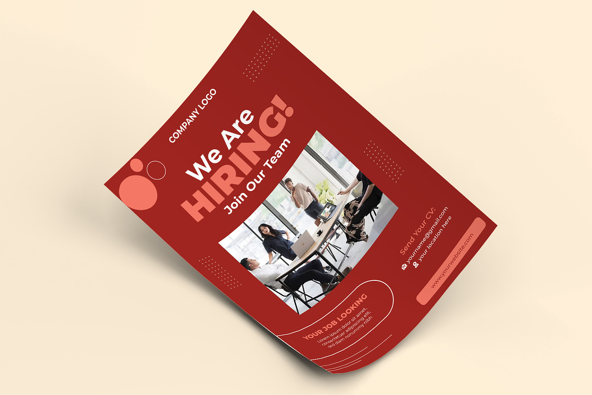 Job Hiring Flyer Template, a Print Template by Sharifull11 (Photo 3 of 3)