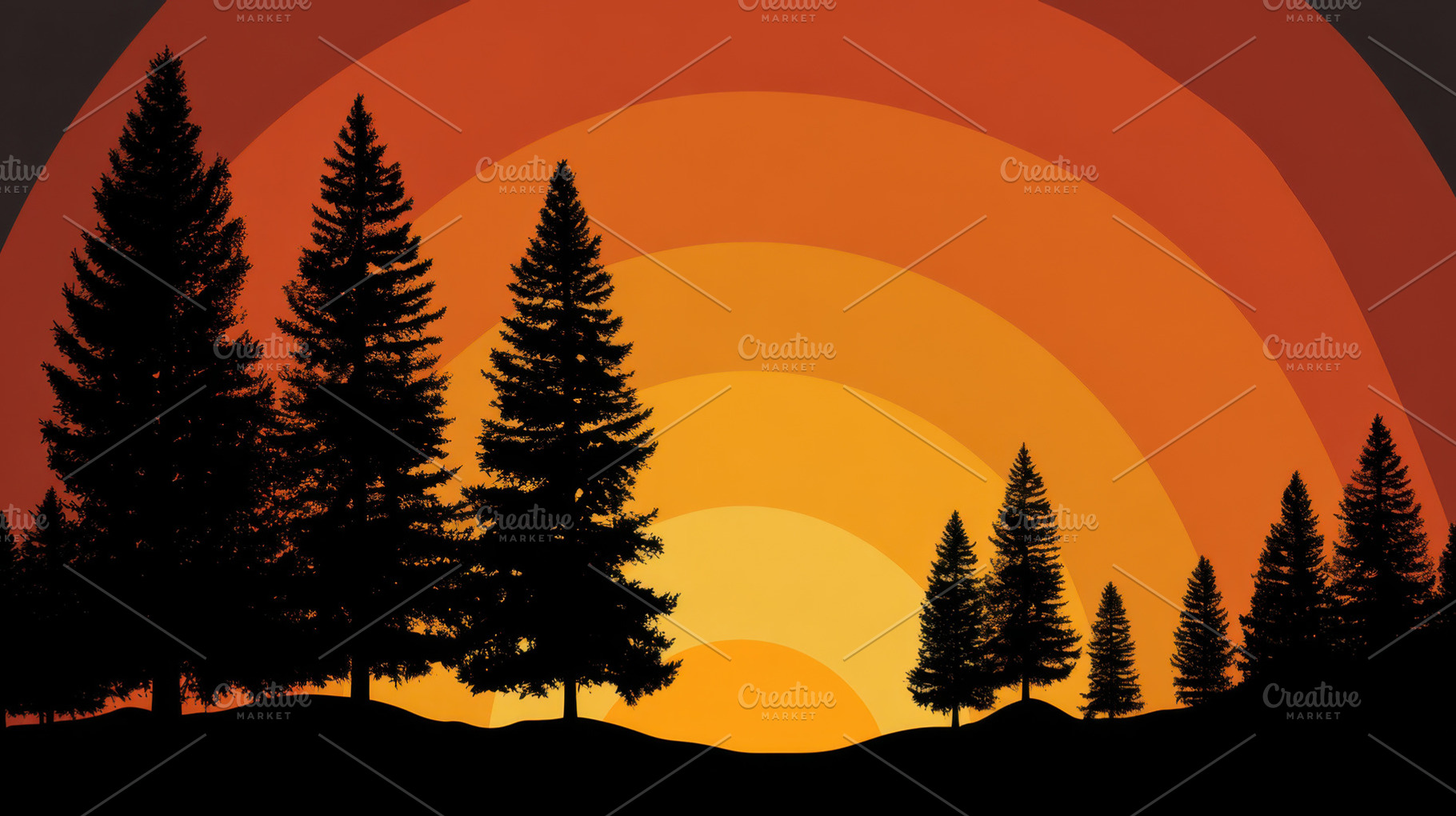 Sunset behind trees in a forest, a Photo by Beautiful things