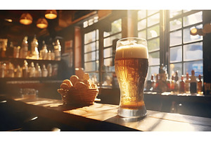 A frothy glass of beer on a wooden, a Food & Drink Photo by Igor Tichonow