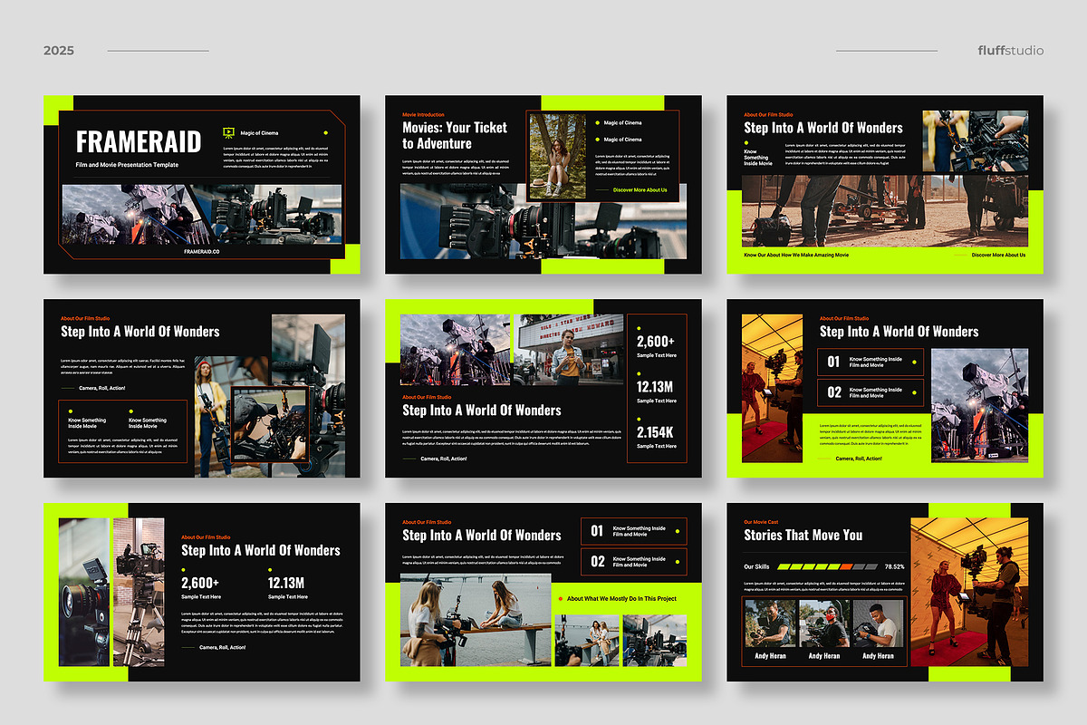 Video, Film, & Movie Google Slides, a Presentation Template by fluffstudio (Photo 2 of 4)