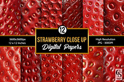 Strawberry Close-Up Digital Paper, a Background Graphic by Creative Store (Thumbnail 1 of 4)