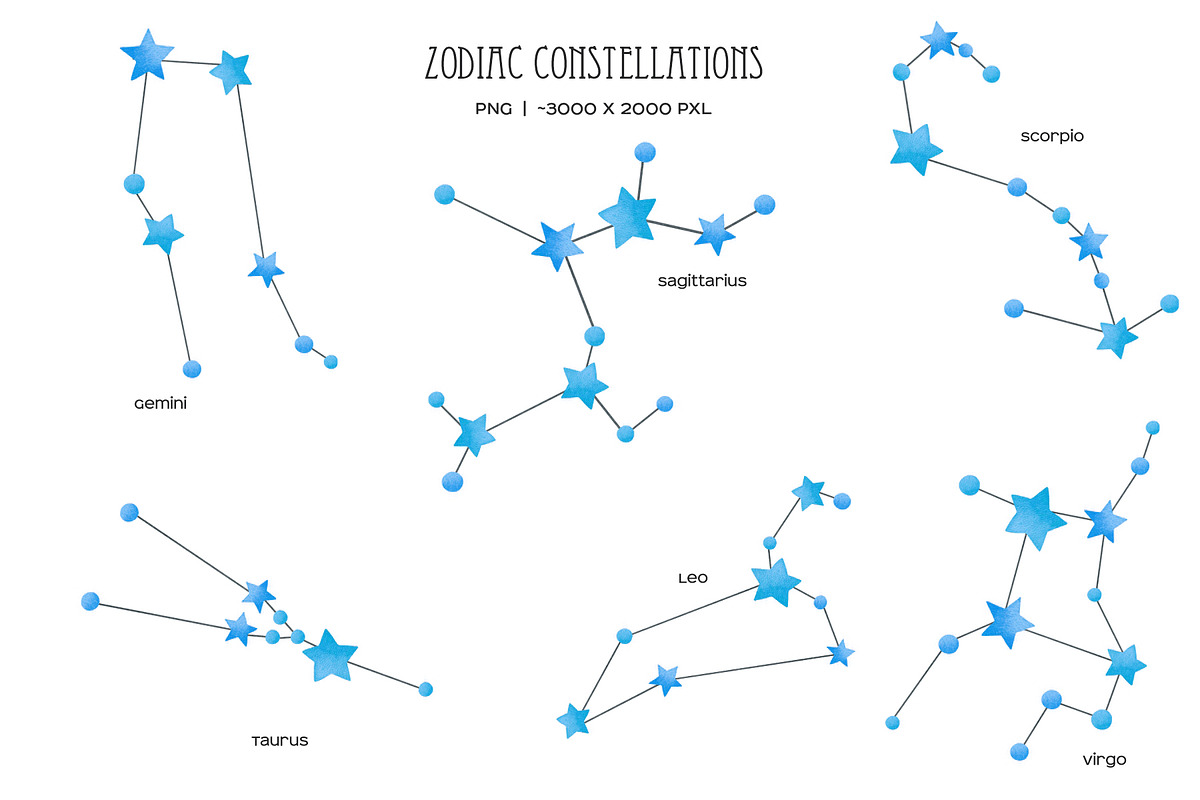 Blue star Zodiac constellation, an Object Illustration by Art and Funny (Photo 1 of 4)