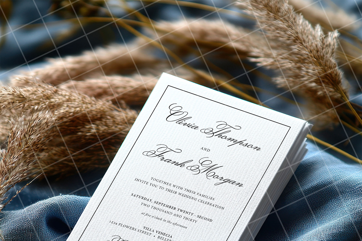 Blue 5x7 Invitation card mockup PSD, an Advertising Mockup by Blush Roses Print (Photo 6 of 8)