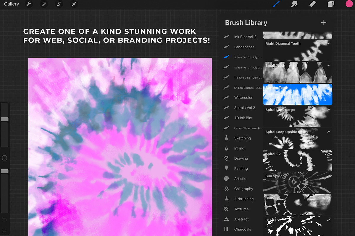 Procreate Tie-Dye Brushes Vol 2, a Brush Add-On by The Gypsy Goddess (Photo 2 of 8)