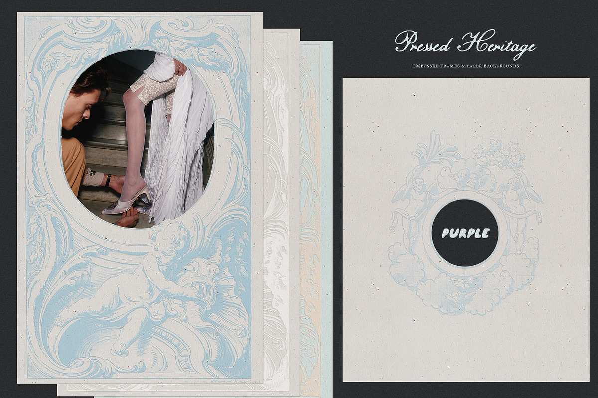 Vintage Embossed Papers & Frames, a Texture Graphic by Purple (Photo 6 of 19)