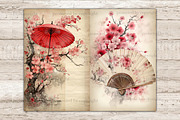 Sakura Junk Journal Pages, a Seasonal Illustration by GlamArtZhanna (Thumbnail 7 of 10)