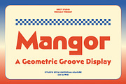 Mangor – Geometric Groove Display, a Sans Serif Font by Drizy (Thumbnail 1 of 10)