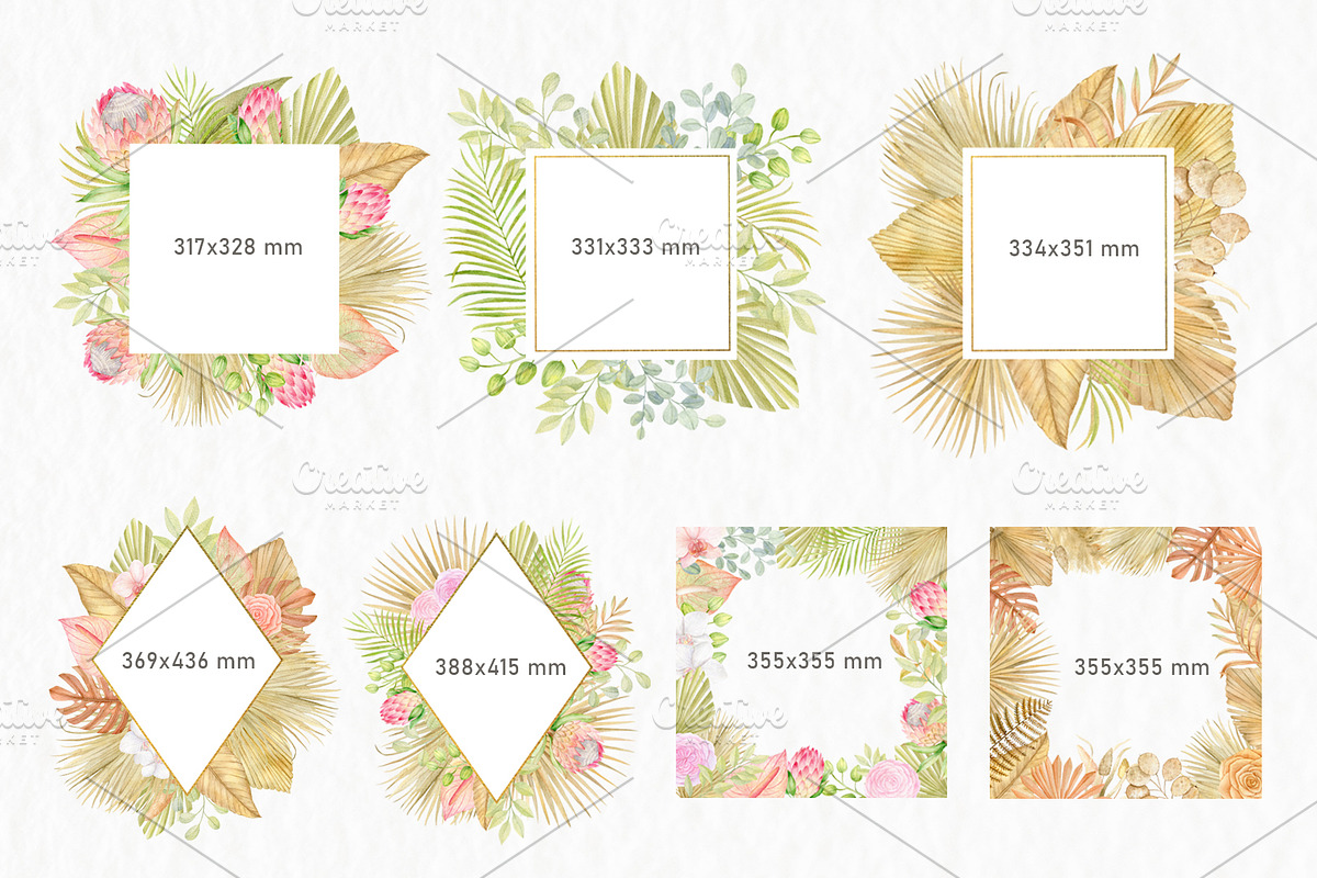 Tropical dried leaves set, an Illustration by svetodesign (Photo 5 of 16)
