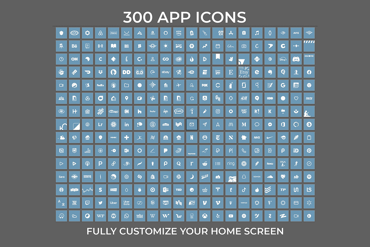 300 Carolina Blue iOS 14 Icon Pack, an Icon by A Good Design Studio (Photo 3 of 4)