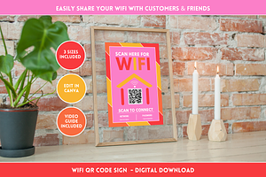 Cute WiFi QR Code Sign