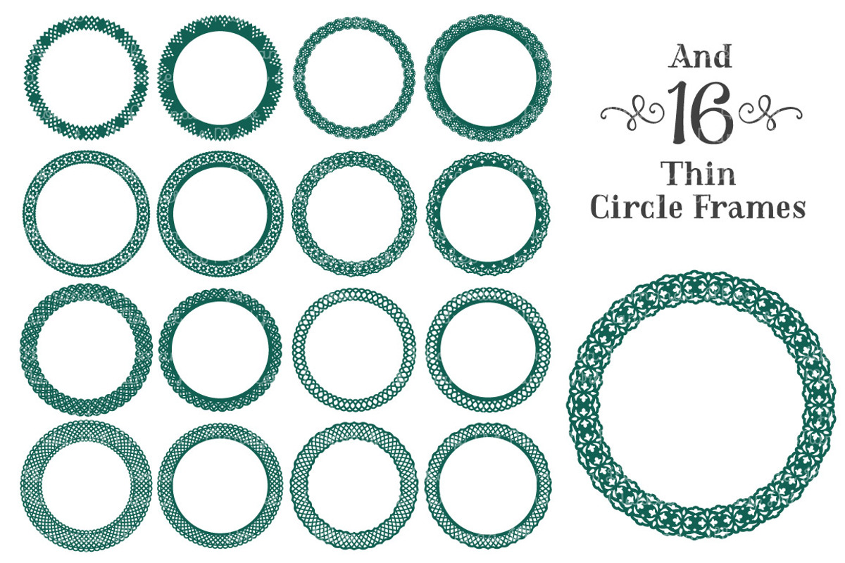 Emerald Green Lace Frame Vectors, an Illustration by Amanda Ilkov (Photo 5 of 5)