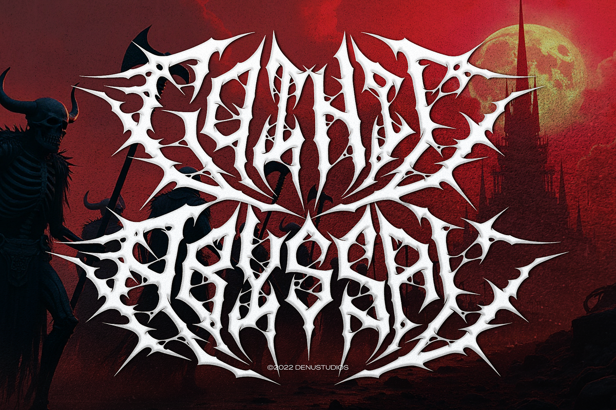 Reapergod | Black Metal Font, a Blackletter Font by Denustudios (Photo 4 of 10)