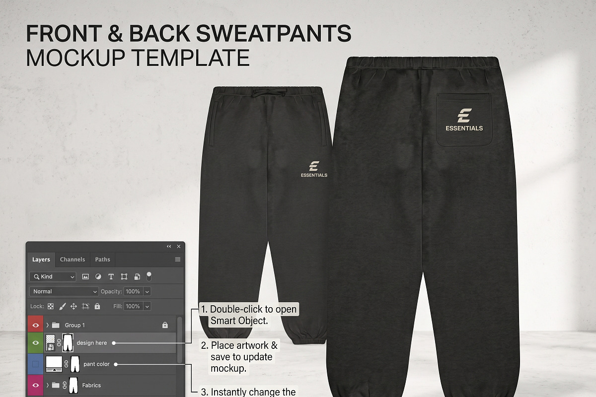 Streetwear Sweatpants Mockup PSD, a Bottom Mockup by NH graphic (Photo 2 of 4)