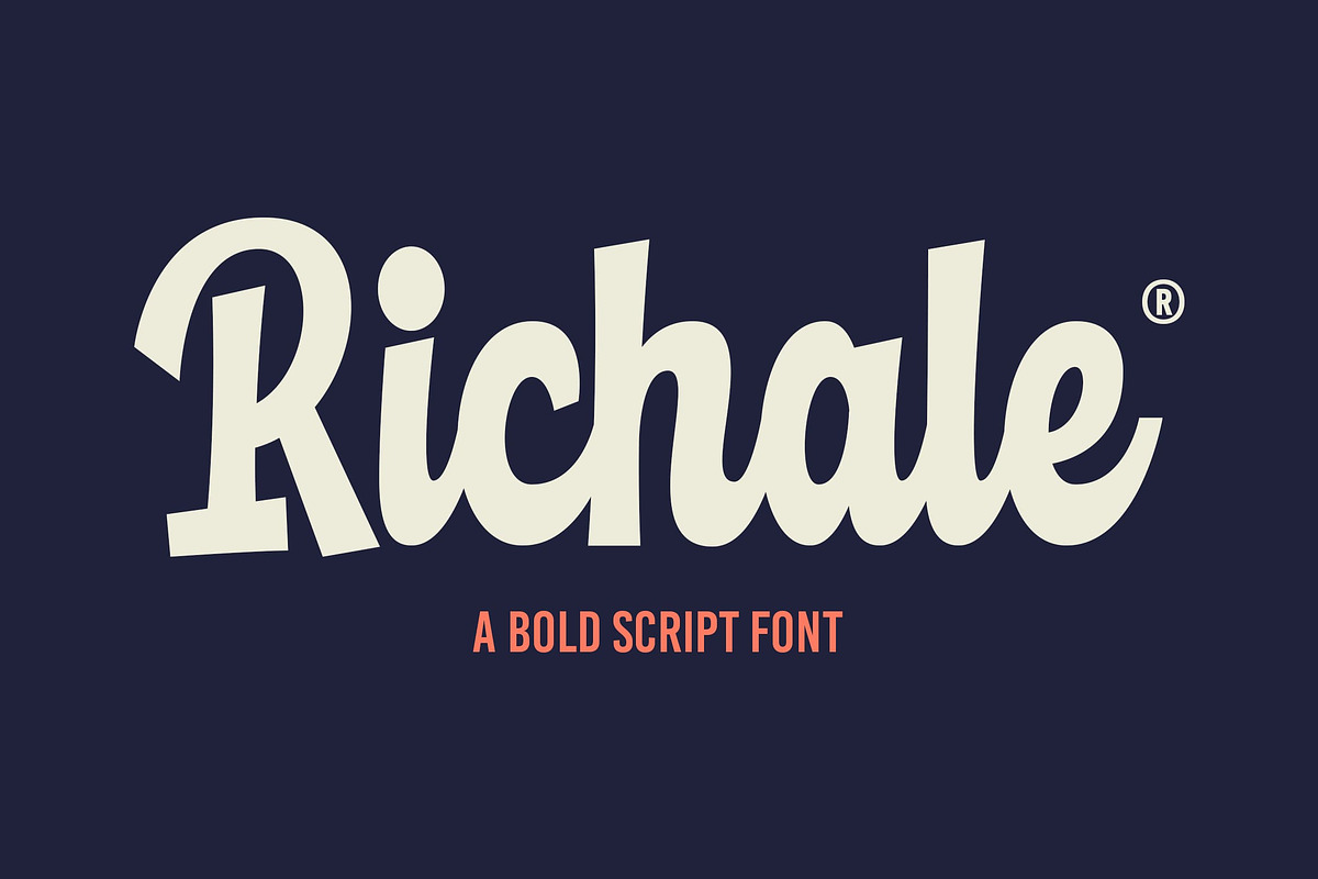 Richale a Bold Retro Script Font, a Script Font by Blankids Studio (Photo 1 of 12)