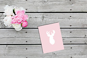 Peony Arrangement on Wood Image, a Product Mockup by White Turquoise Co. (Thumbnail 2 of 2)