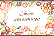 Sweet Persimmon Fruit Vintage Kit, a Food Illustration by Artspace (Thumbnail 6 of 6)