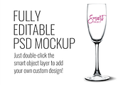 Champagne Flute Mockup w/ Glitter, a Product Mockup by SarahDesign (Thumbnail 3 of 7)