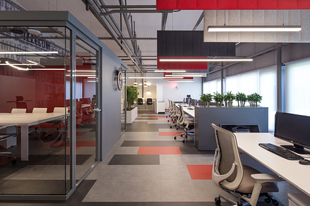 Office interior containing interior, architecture, and architectural