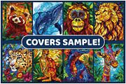 Stained Glass Animals Coloring Pages, an Illustration by BrightMart (Thumbnail 3 of 3)