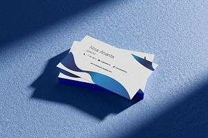 Blue White Elegant Business Card