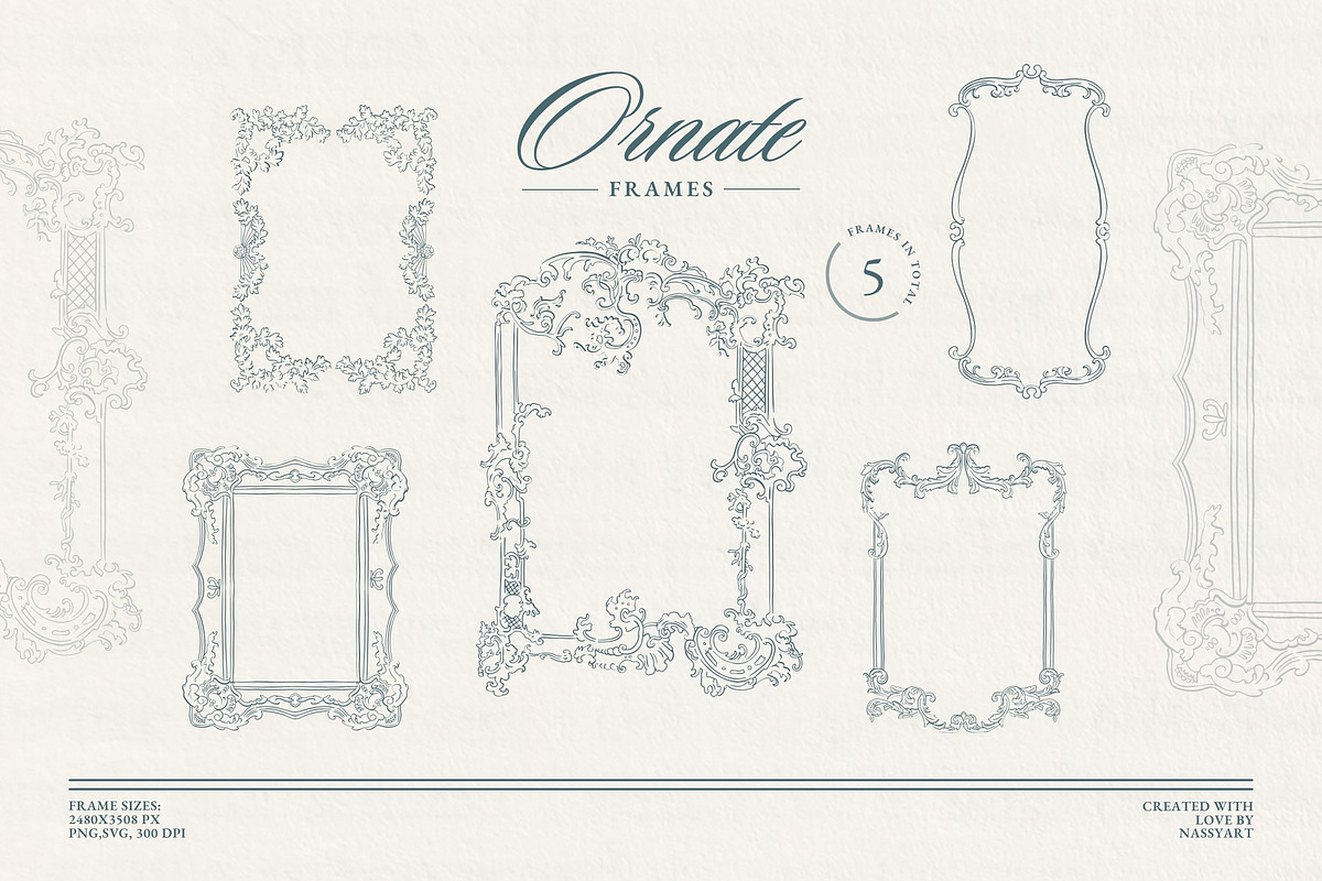 Vintage Chinoiserie Frame Collection, an Illustration by NassyArt (Photo 10 of 22)