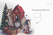 Gnomes and Gerbil Christmas Scene, an Illustration by MariaOrtegaDigitals (Thumbnail 2 of 5)