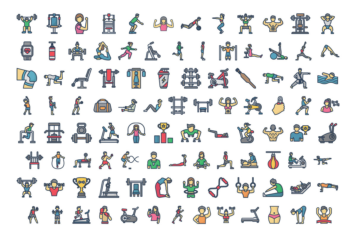 Workout Vector Icons Pack, a Solid Icon by Vector Portal (Photo 4 of 5)