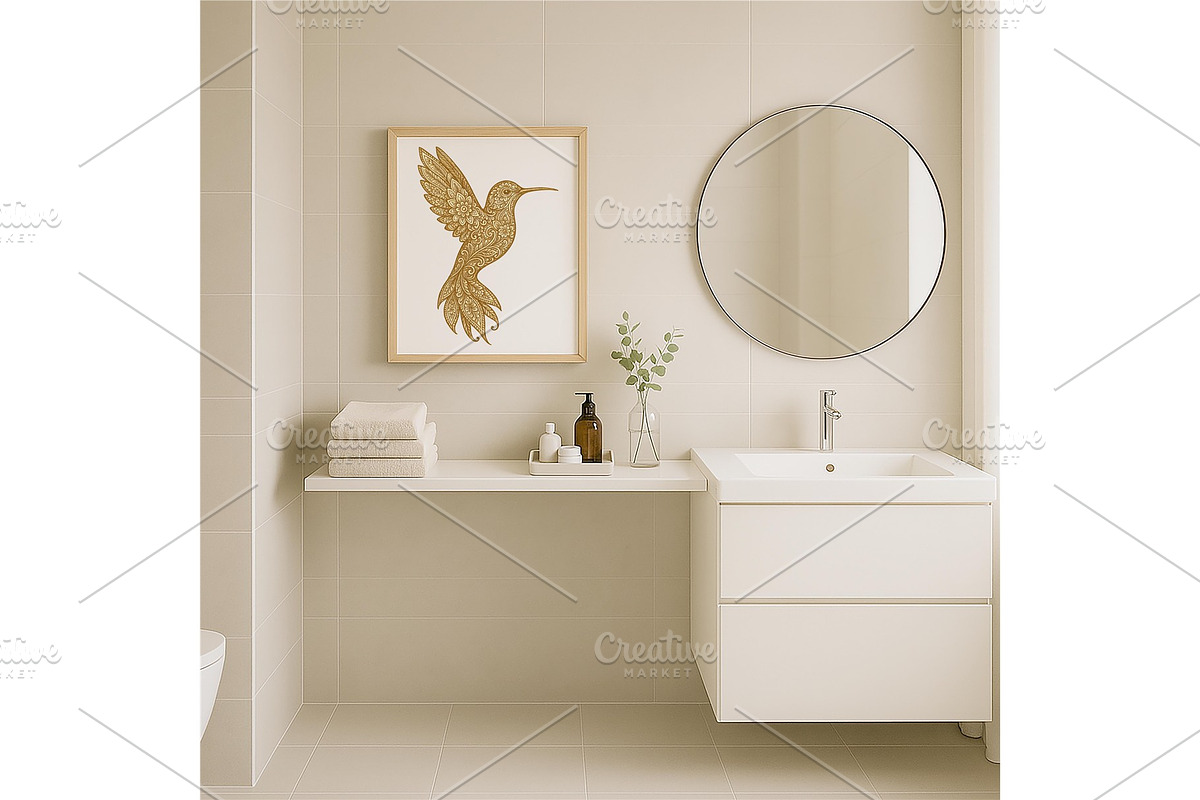 Floral Hummingbird Wall Art Elegant, a Background Graphic by LaseredNinja (Photo 5 of 7)