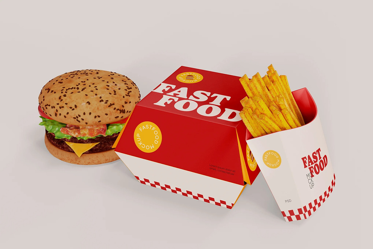 Fast Food Mockup, a Packaging Mockup by skybluecreative (Photo 2 of 2)
