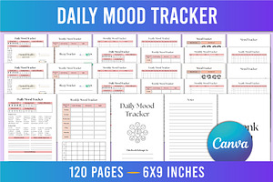 Editable Daily Mood Tracker Canva