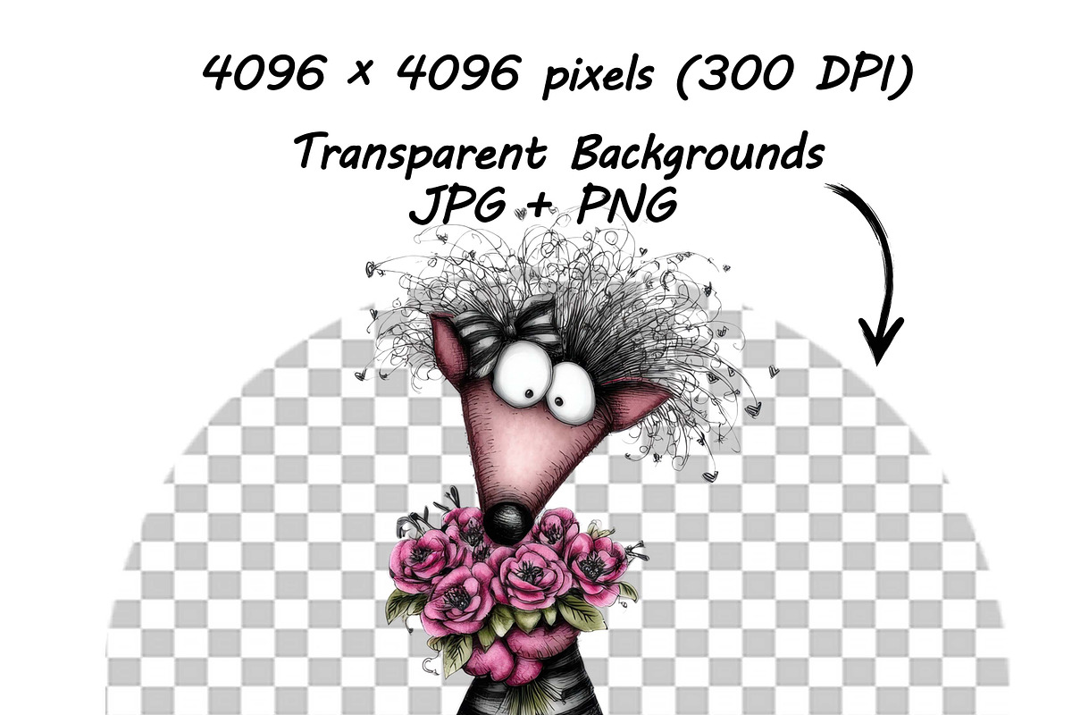 whimsical floral animal clipart PNG, an Illustration by one-touch (Photo 5 of 18)