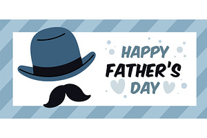 Father day poster. Bowler hat with, an Object Illustration by YummyBuum