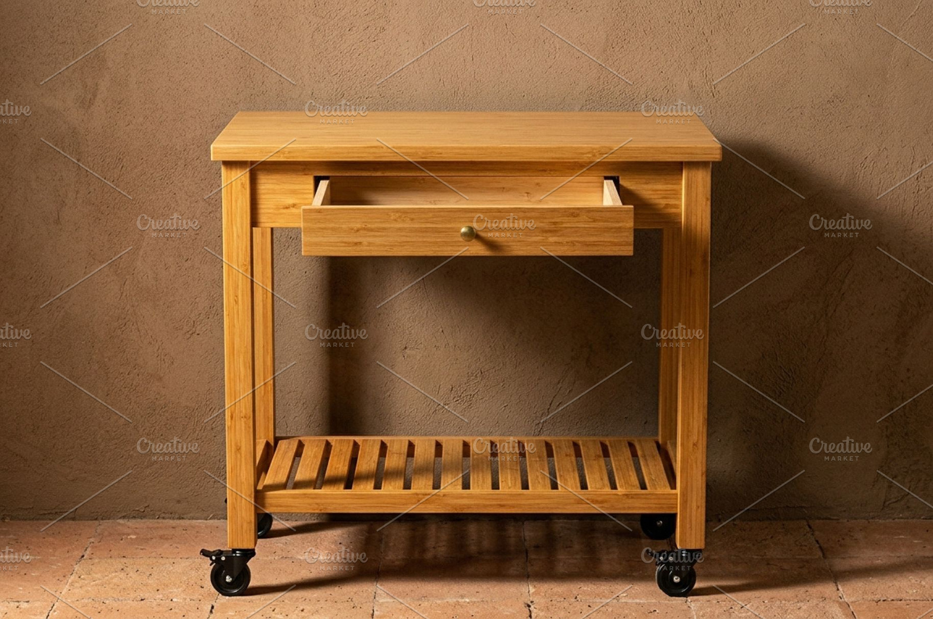 Bamboo Kitchen Cart on Wheels, a Business Photo by thepslr