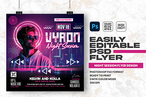 Night Session Party Flyer Design, a Flyer Template by Shajib Shikder