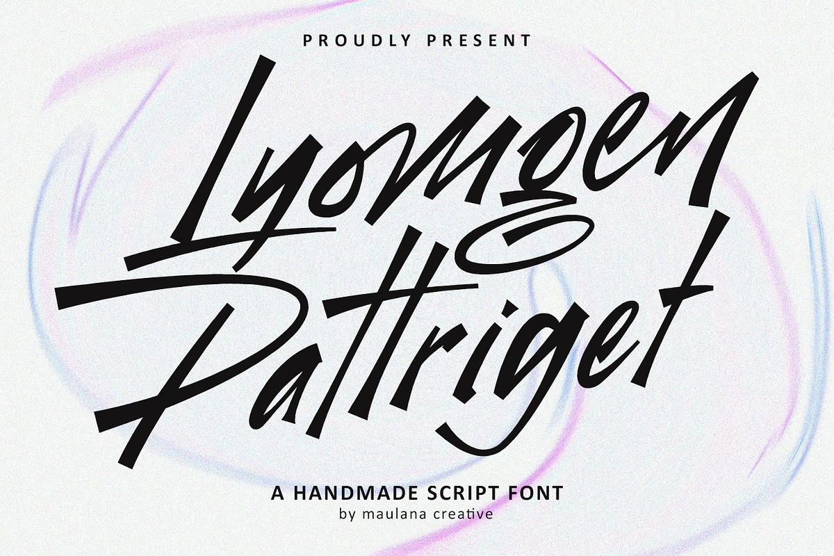 Lyomgen Pattriget Handmade Script, a Handwritten Font by Maulana Creative (Photo 1 of 14)