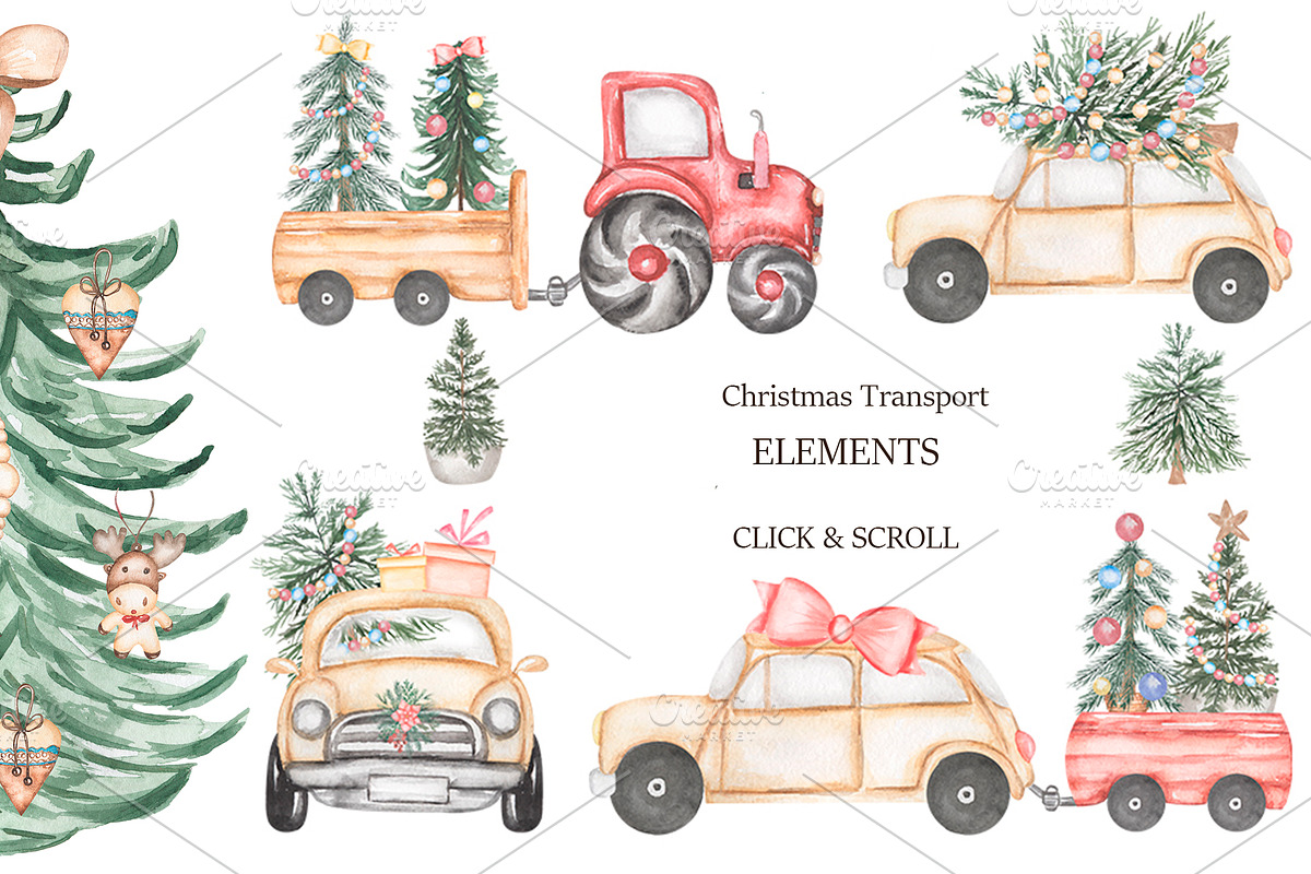 Watercolor Christmas Holidays, a Seasonal Illustration by MayaNavits (Photo 7 of 16)