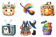 Groovy Halloween Clipart, an Illustration by DreamPrint404 (Thumbnail 3 of 5)